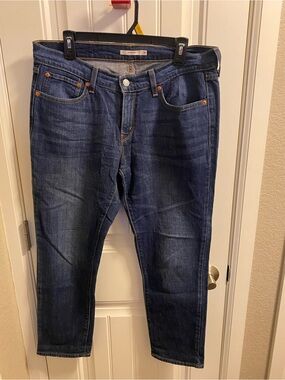 Levis Boyfriend Jeans 30 10 Stretch Dark Blue Denim
